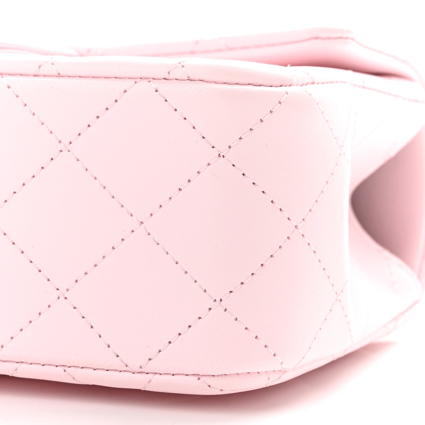 Lambskin Quilted Mini Top Handle Rectangular Flap Light Pink
