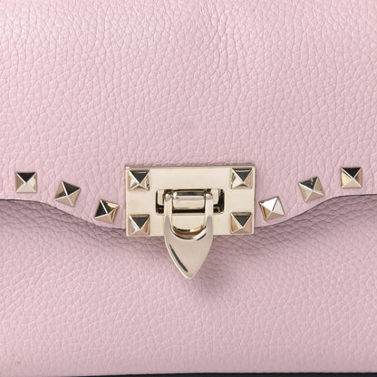 Valentino Garavani Pebbled Calfskin Medium Rockstud Flip Lock Crossbody Bag Rose Quartz 9 of 15