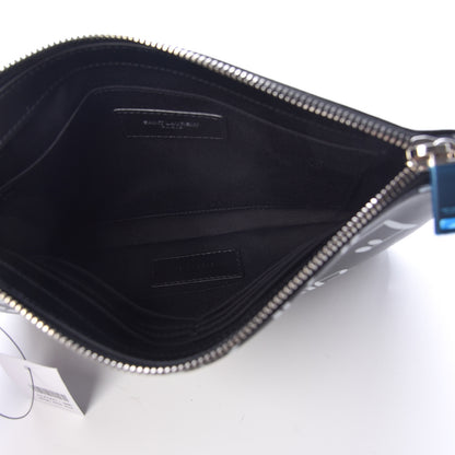 Saint Laurent Calfskin Musical Notes Zip Pouch Black 5 of 8