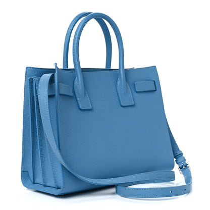 Saint Laurent Grained Calfskin Baby Sac De Jour Blue Clair 2 of 11