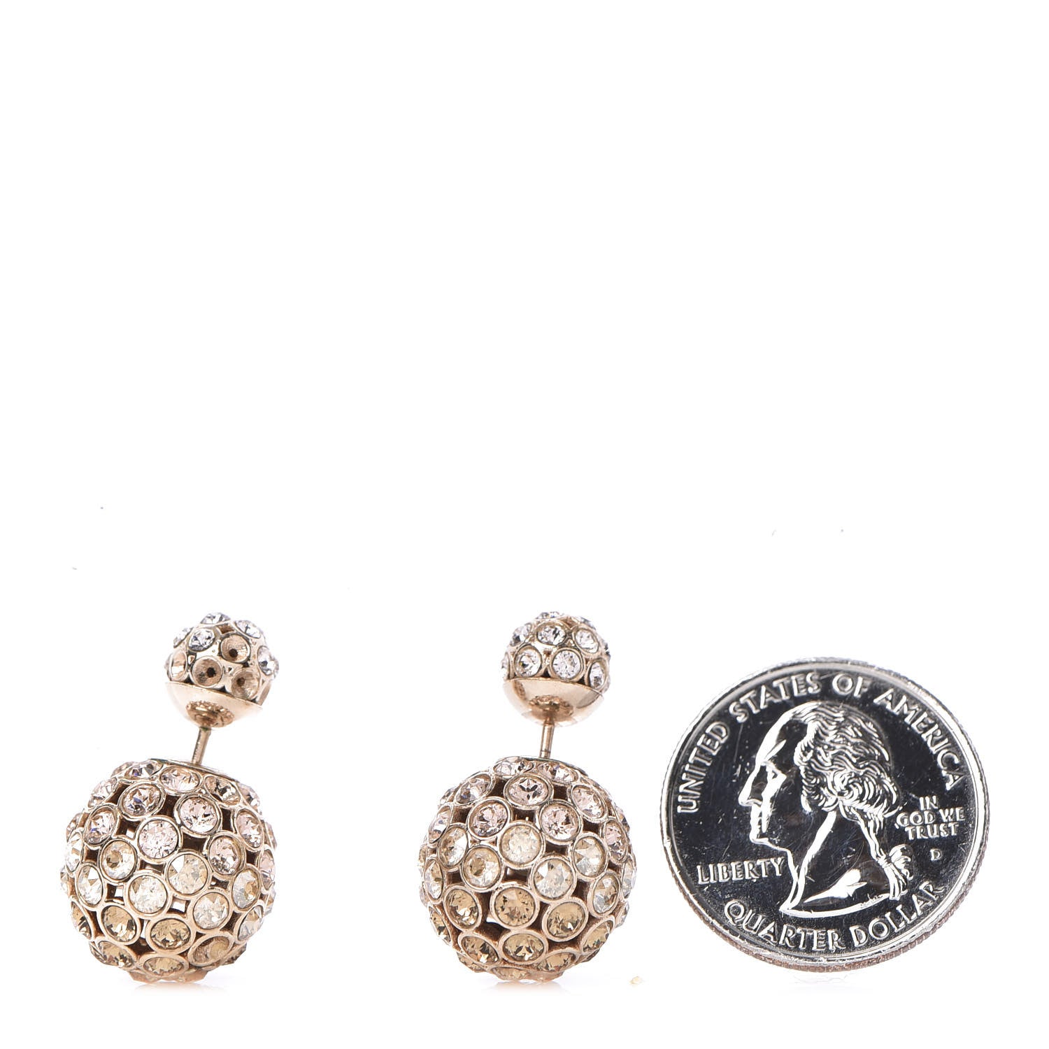 Christian Dior Crystal Mise En Dior Tribal Earrings Light Pink Gold 2 of 7
