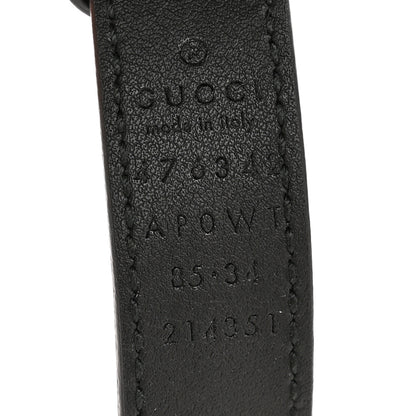 Gucci Calfskin Pearl Double G 20mm Belt 85 34 Black Cream 5 of 7