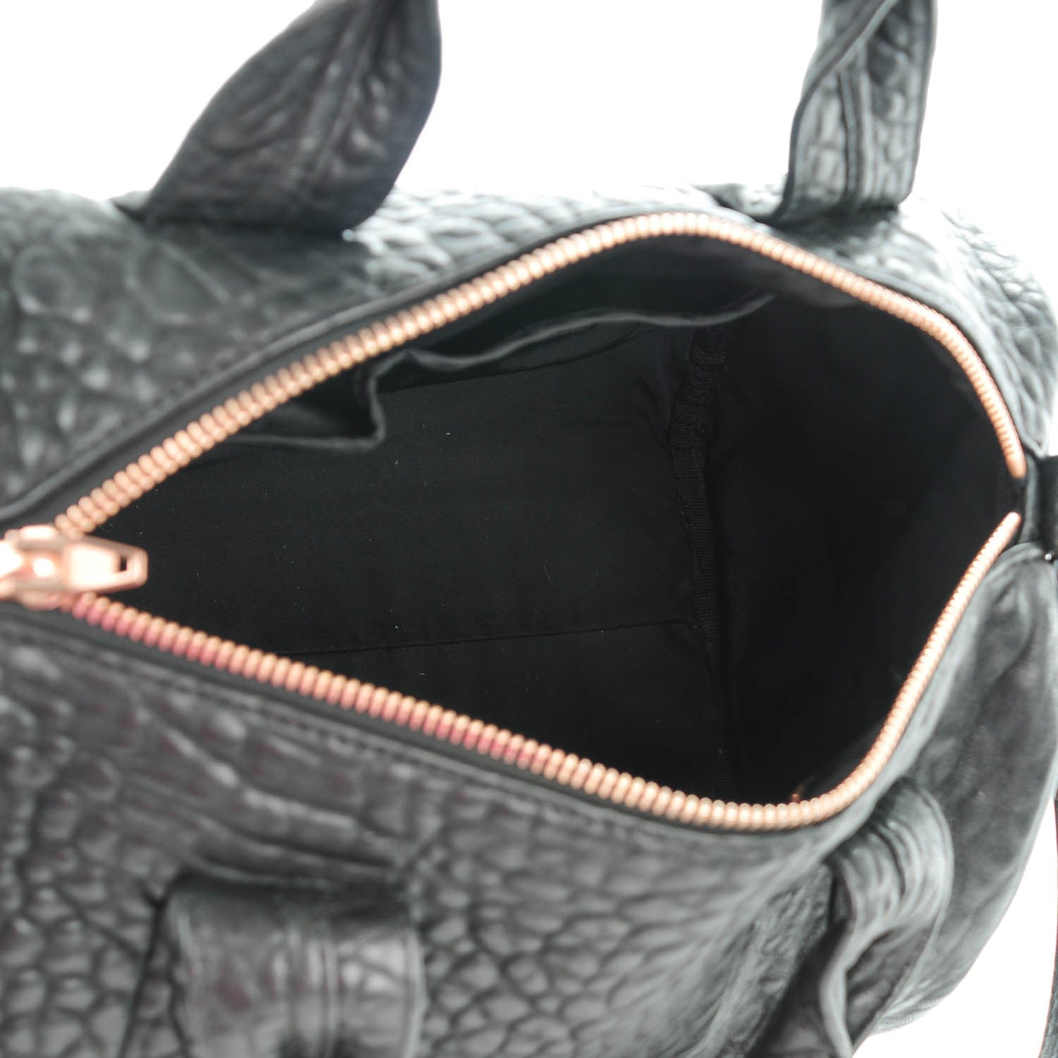 Alexander Wang Pebbled Lambskin Rocco Black Rose Gold Hardware 5 of 7