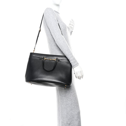 Gucci Textured Calfskin Large Bright Bit Tote Black 3 of 10
