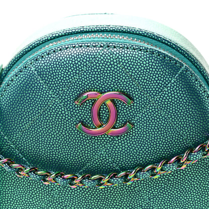 Chanel Metallic Caviar Quilted Camera Case Blue 8 of 12