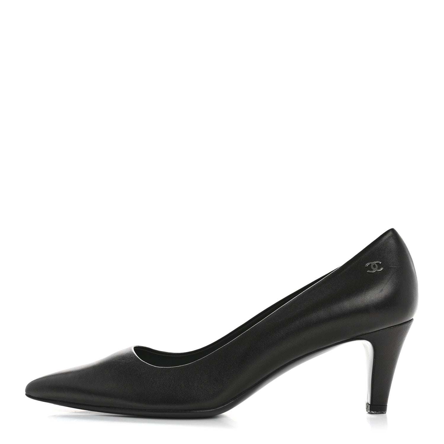 Chanel Lambskin CC Pumps 39.5 Black 1 of 9