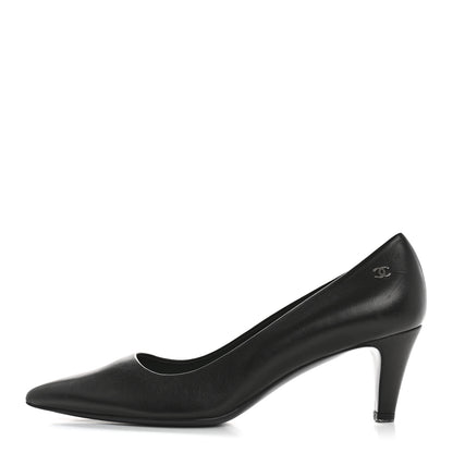 Chanel Lambskin CC Pumps 39.5 Black 1 of 9