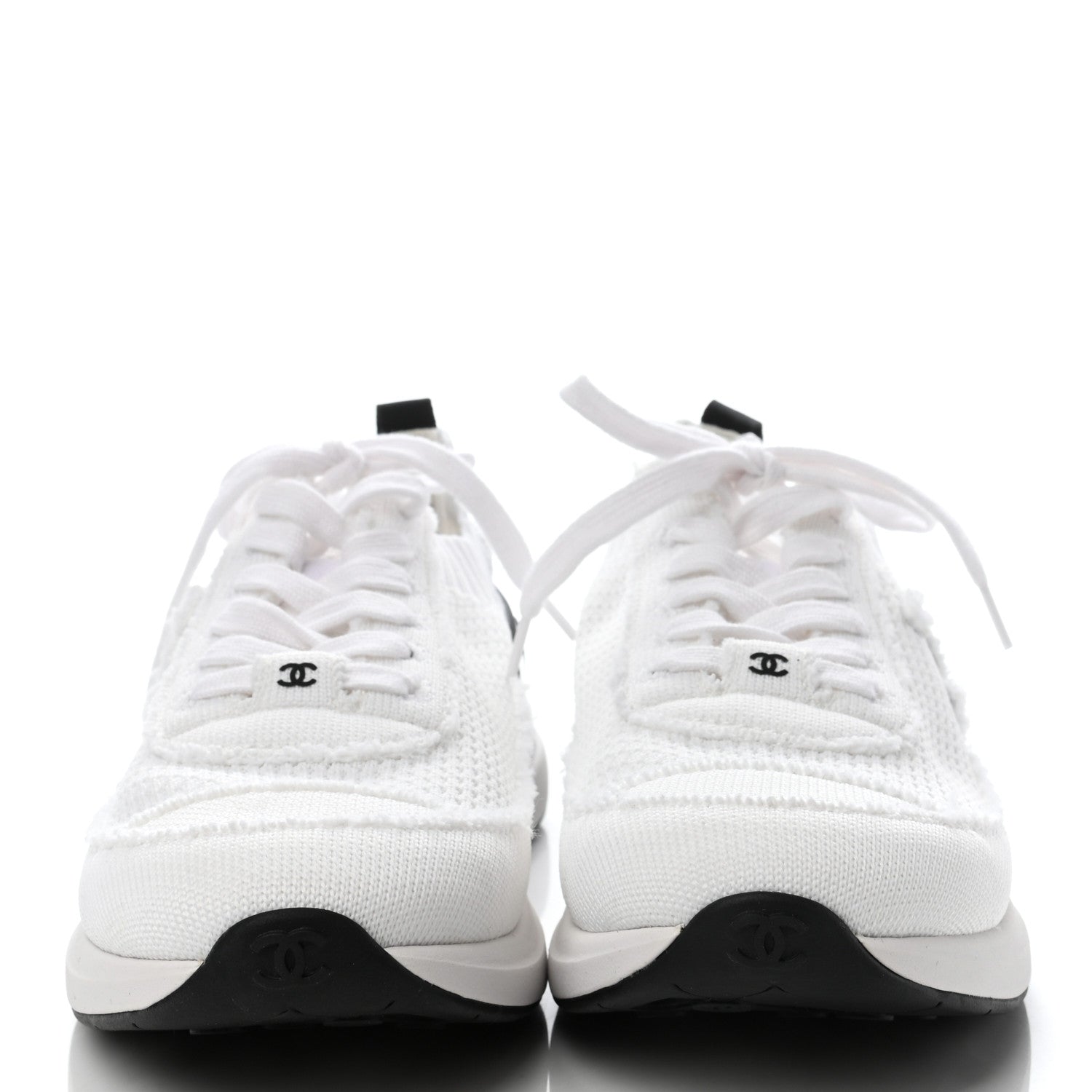 Chanel Fabric Logo Sneakers 39.5 White 1 of 7