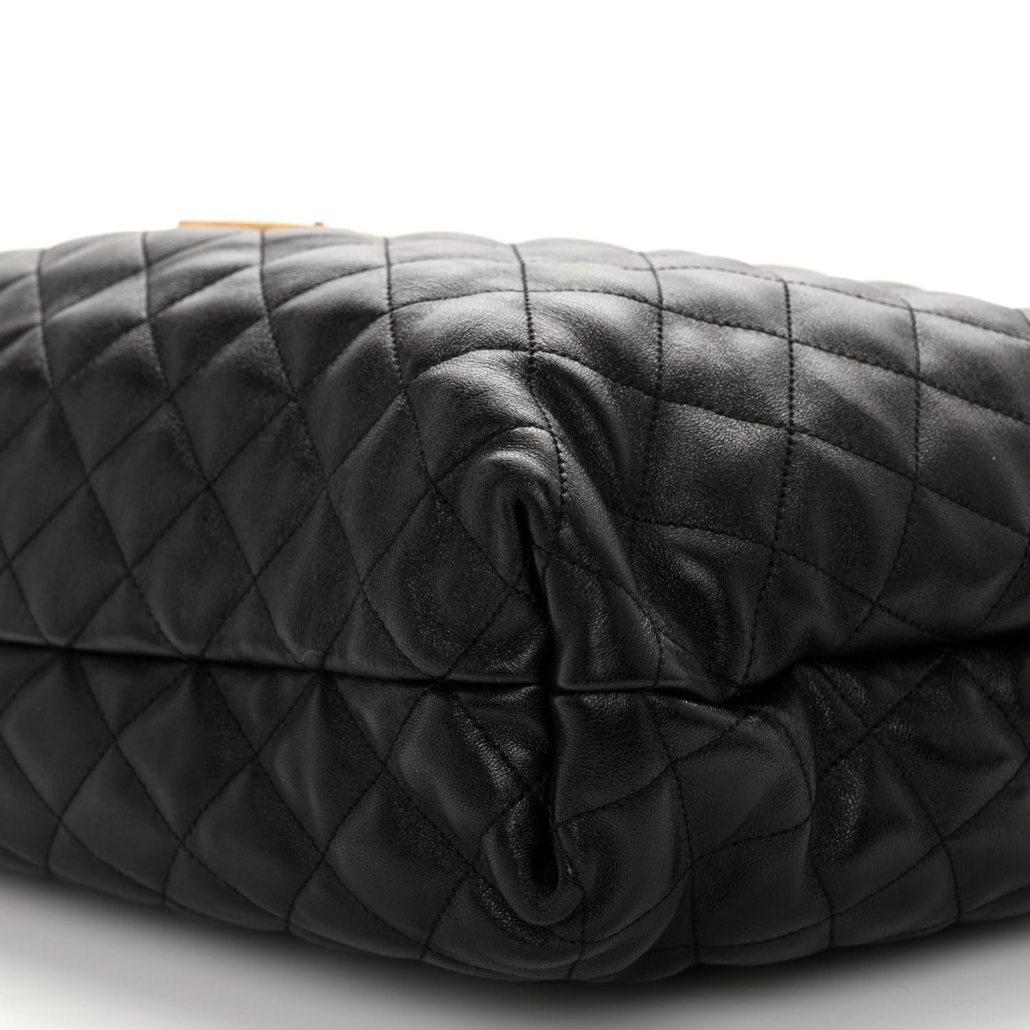 Lambskin Quilted Maxi Icare Shopping Tote Black