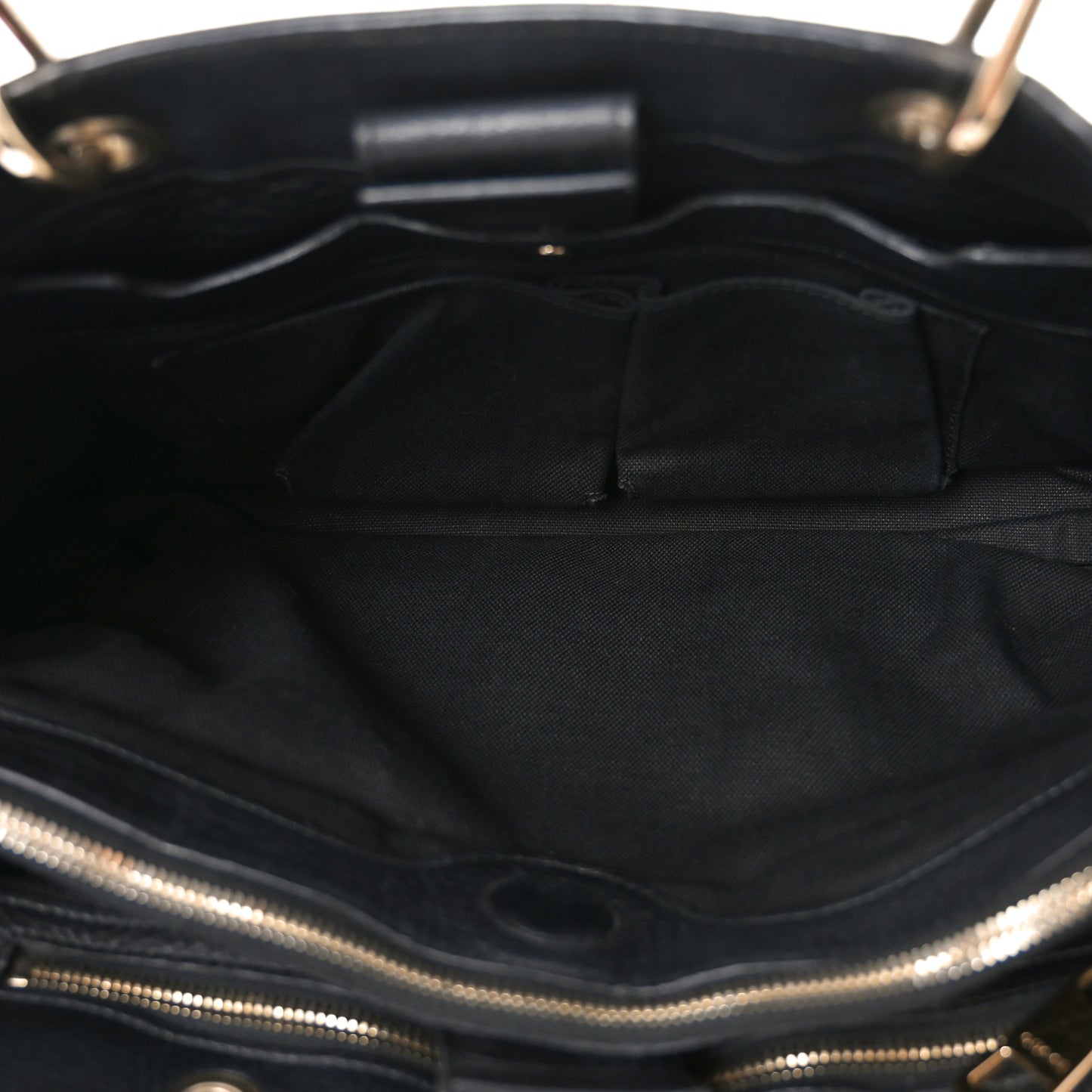 Pebbled Calfskin Medium Bamboo Shopper Tote Black