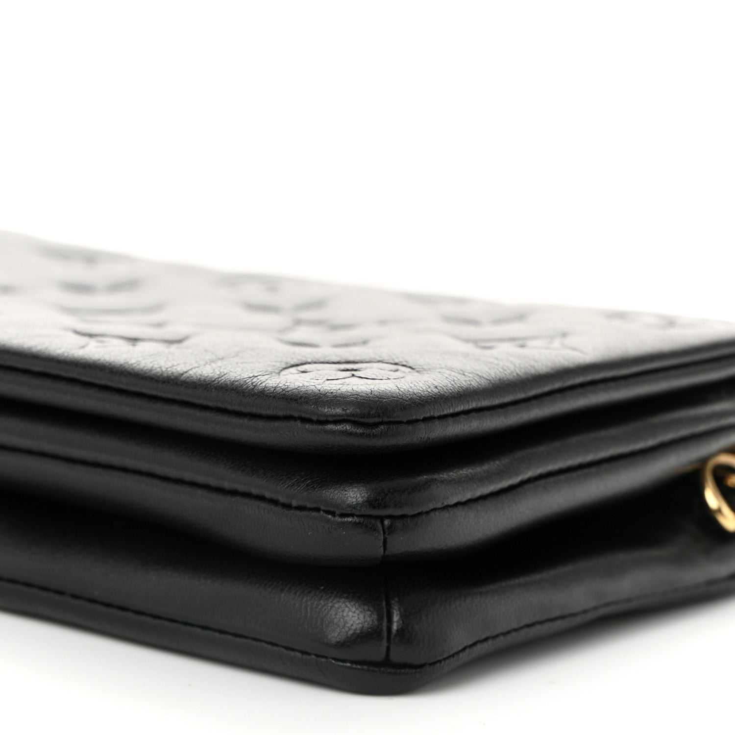 Louis Vuitton Lambskin Embossed Monogram Pochette Coussin Black 9 of 11
