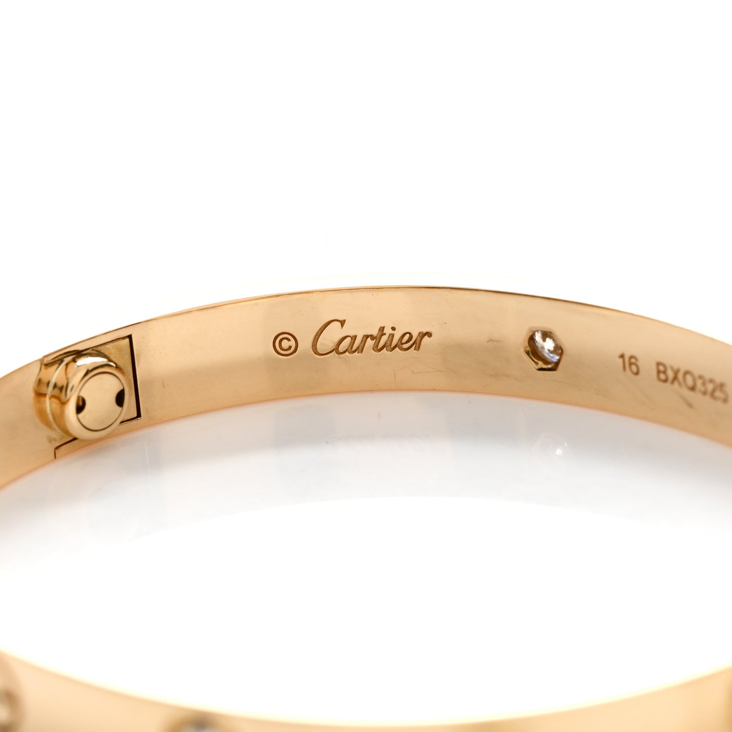 18K Yellow Gold 4 Diamond LOVE Bracelet 16