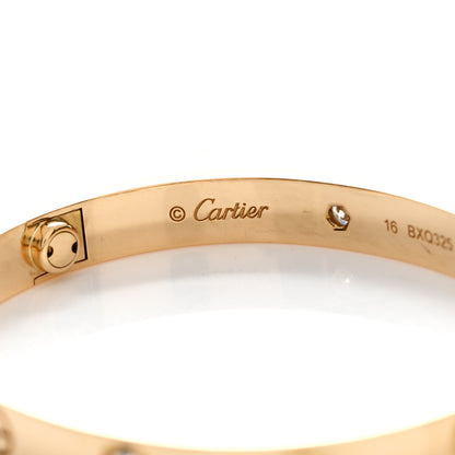 Cartier 18K Yellow Gold 4 Diamond LOVE Bracelet 16 4 of 5