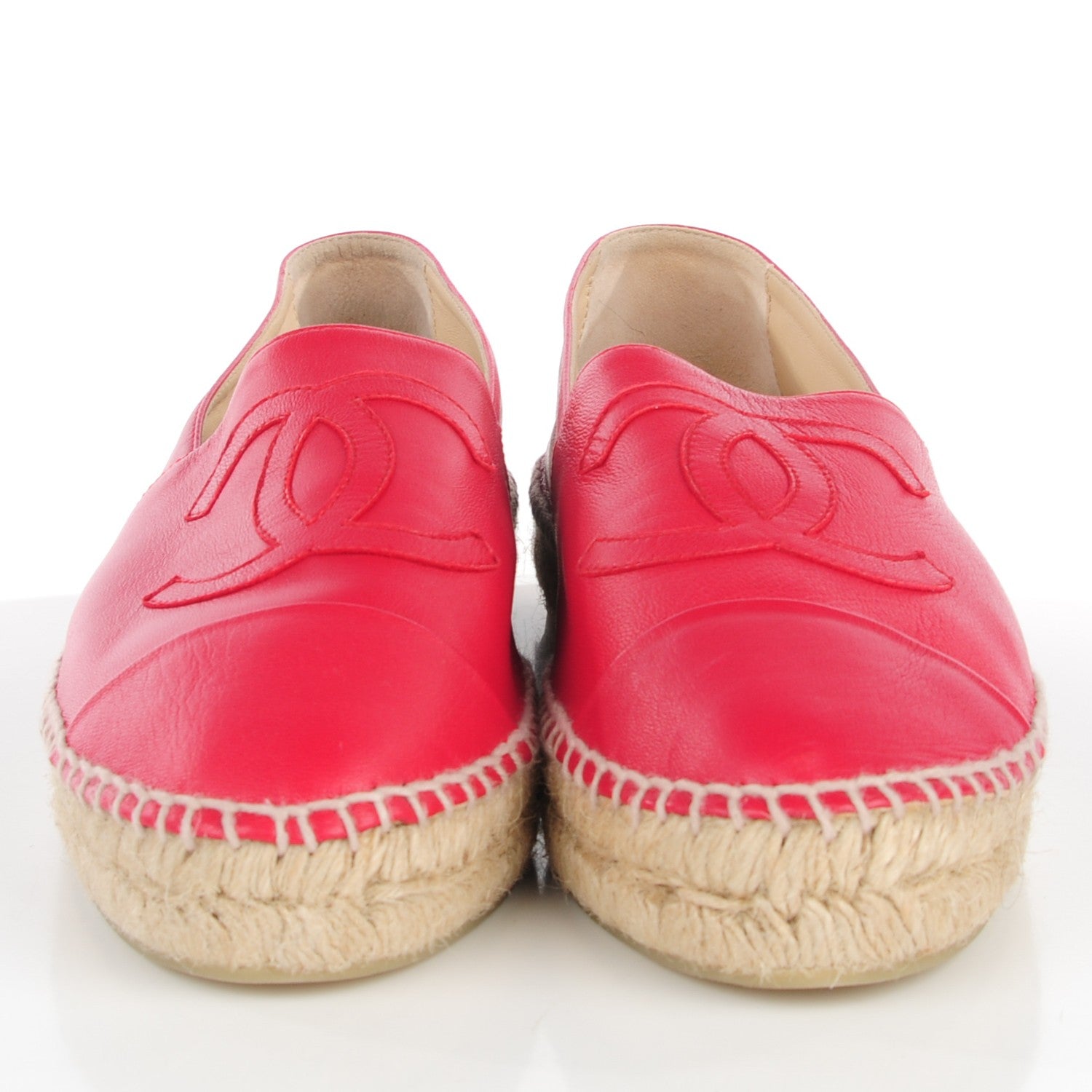 Chanel Lambskin CC Espadrilles 41 Red 2 of 10