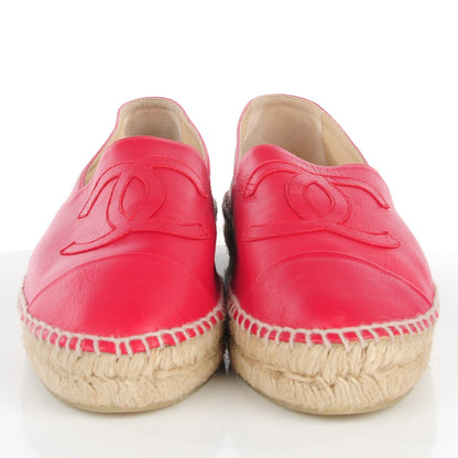 Chanel Lambskin CC Espadrilles 41 Red 2 of 10