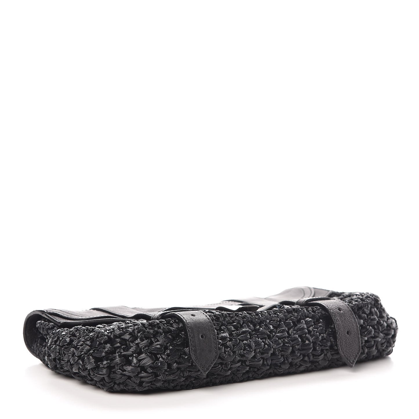 Lambskin Raffia PS1 Pochette Clutch Black