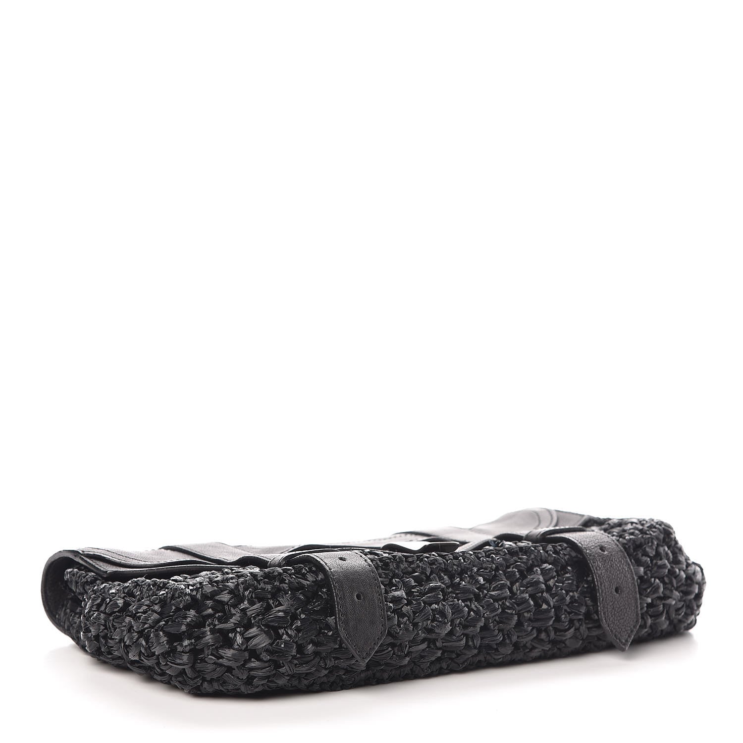 Proenza Schouler Lambskin Raffia PS1 Pochette Clutch Black 4 of 10