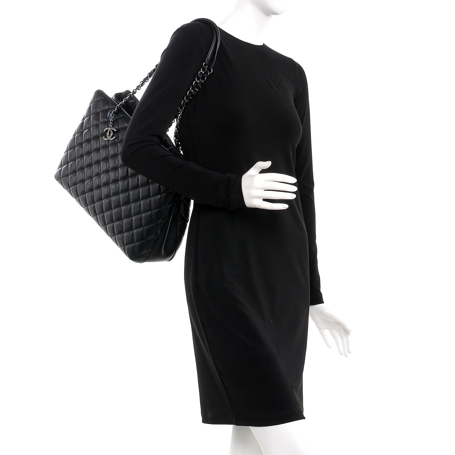 Chanel Caviar Quilted City Shopping Tote Black 2 of 7