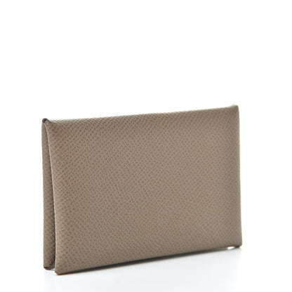 Hermes Epsom Calvi Card Case Etoupe 3 of 8