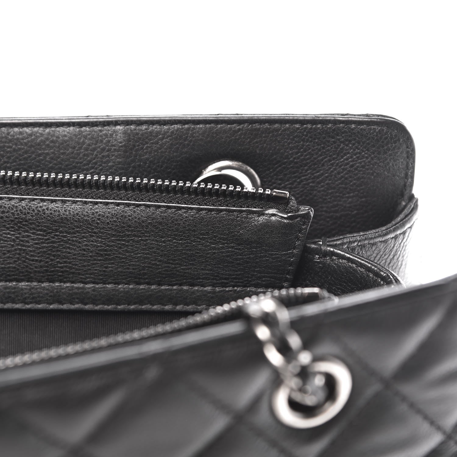 Chanel Calfskin Quilted Frame In Chain Tote Black 11 of 19