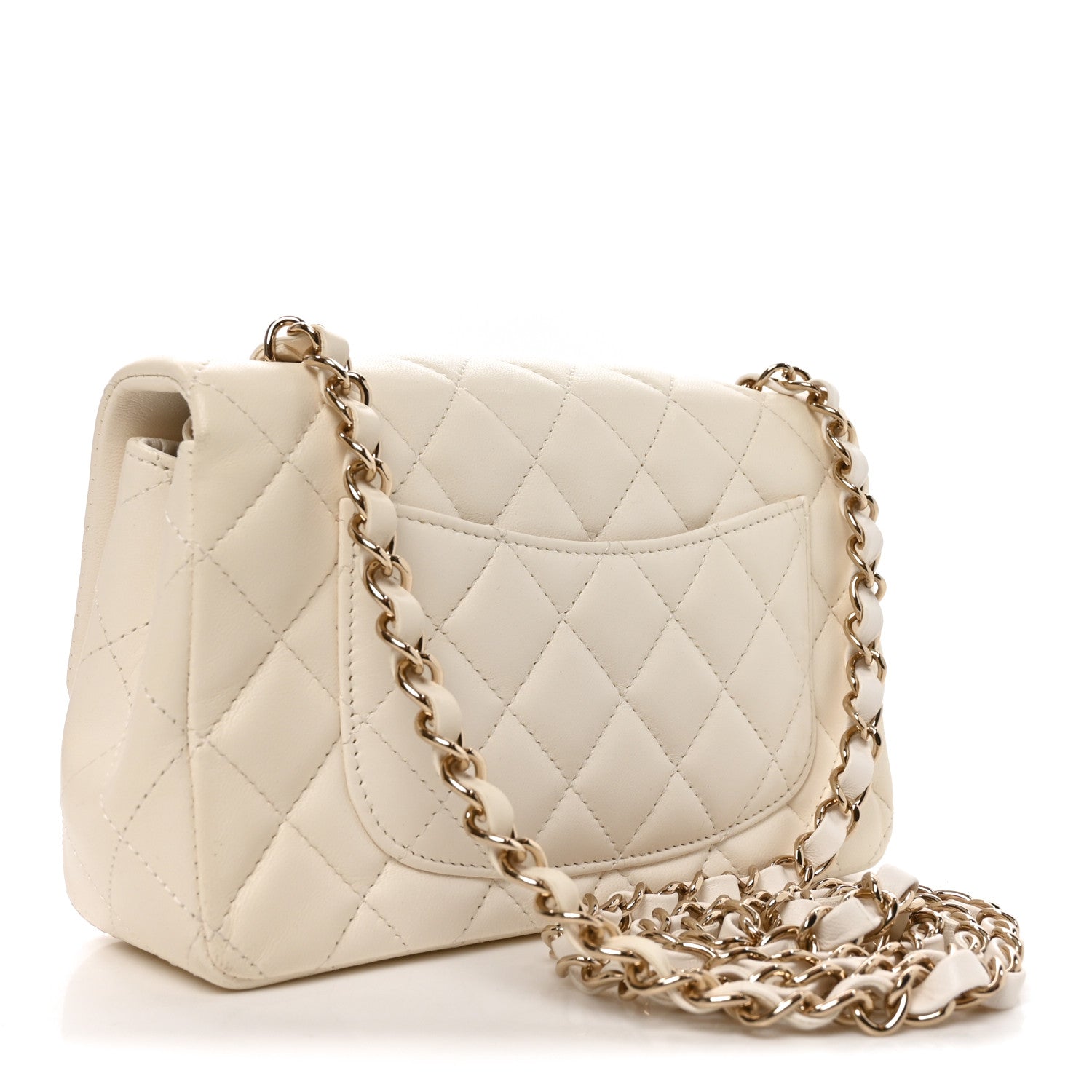 Chanel Lambskin Quilted Mini Rectangular Flap White 3 of 10