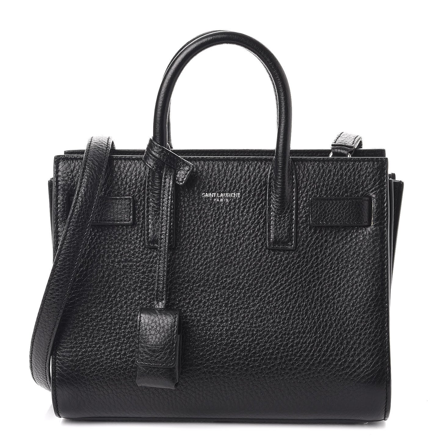 Grained Calfskin Nano Sac De Jour Black