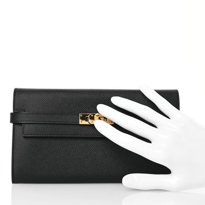 Hermes Epsom Kelly Longue Wallet Black 2 of 15