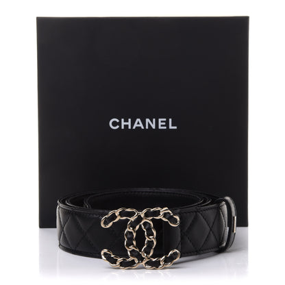 Chanel Calfskin Quilted CC Chain Belt 85 Black 8 of 8