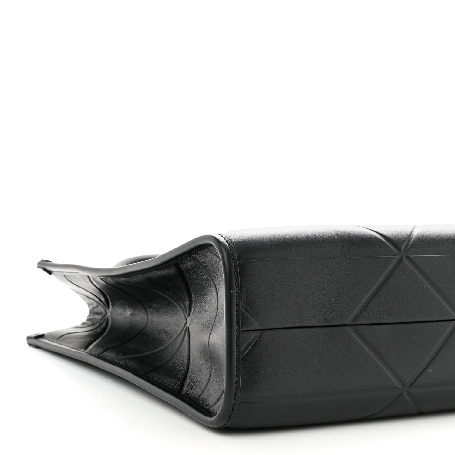 Prada Soft Calfskin Triangolo Symbole Embossed Large Tote Black 9 of 11