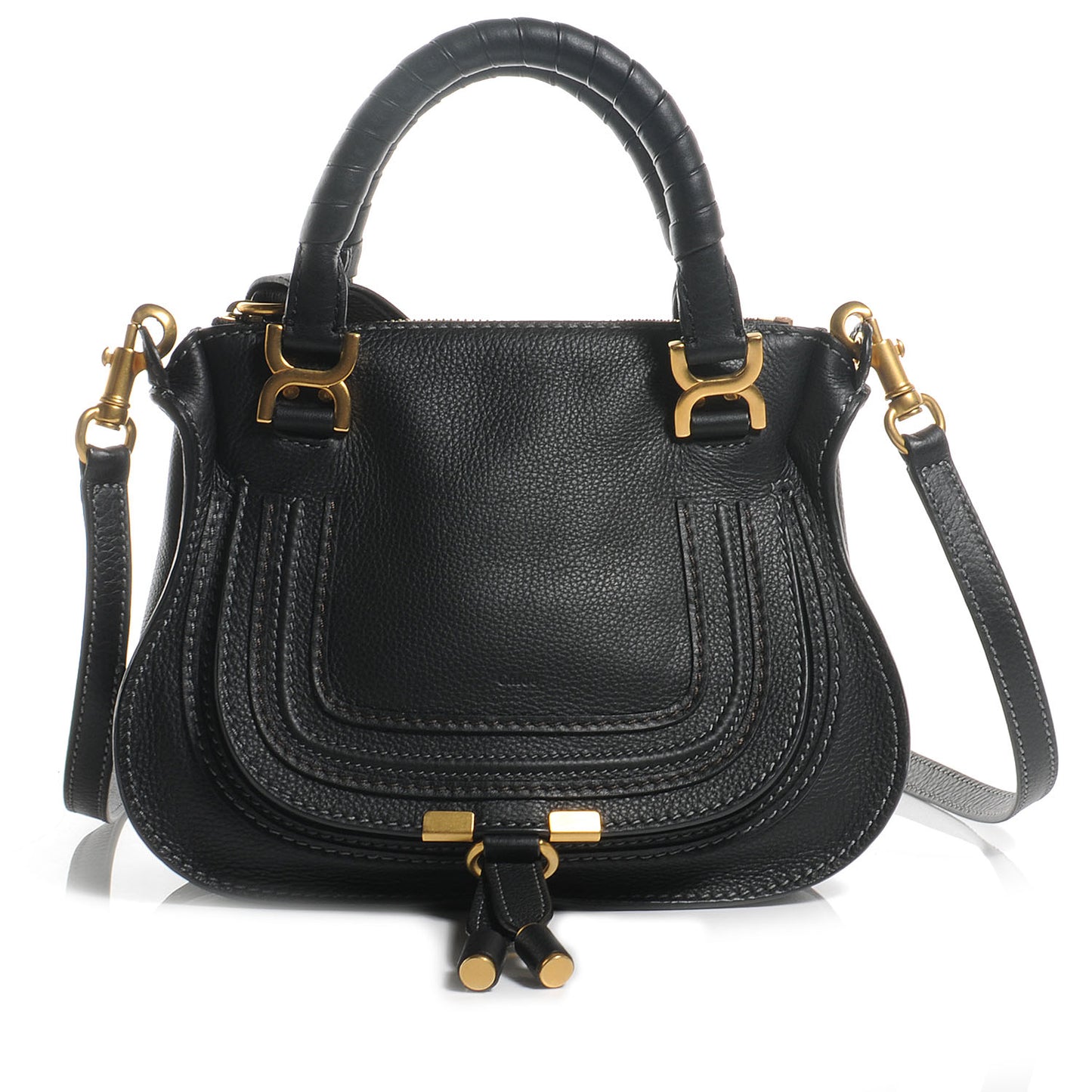 Calfskin Mini Marcie Satchel Black