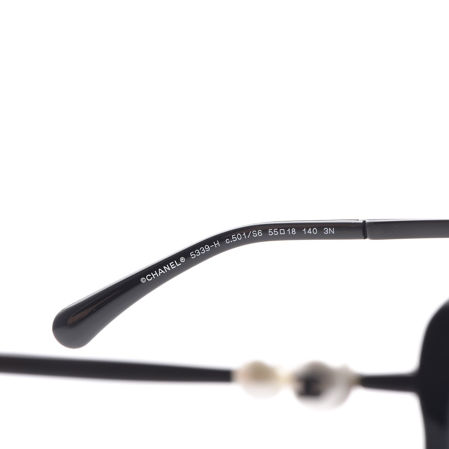 Chanel Acetate Butterfly Winter Pearl Sunglasses 5339-H Black 5 of 7