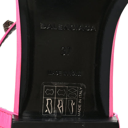 Balenciaga Agneau Arena Giant 12 Silver Hardware Flat Thong Sandals 37 Rose Fluo 6 of 8