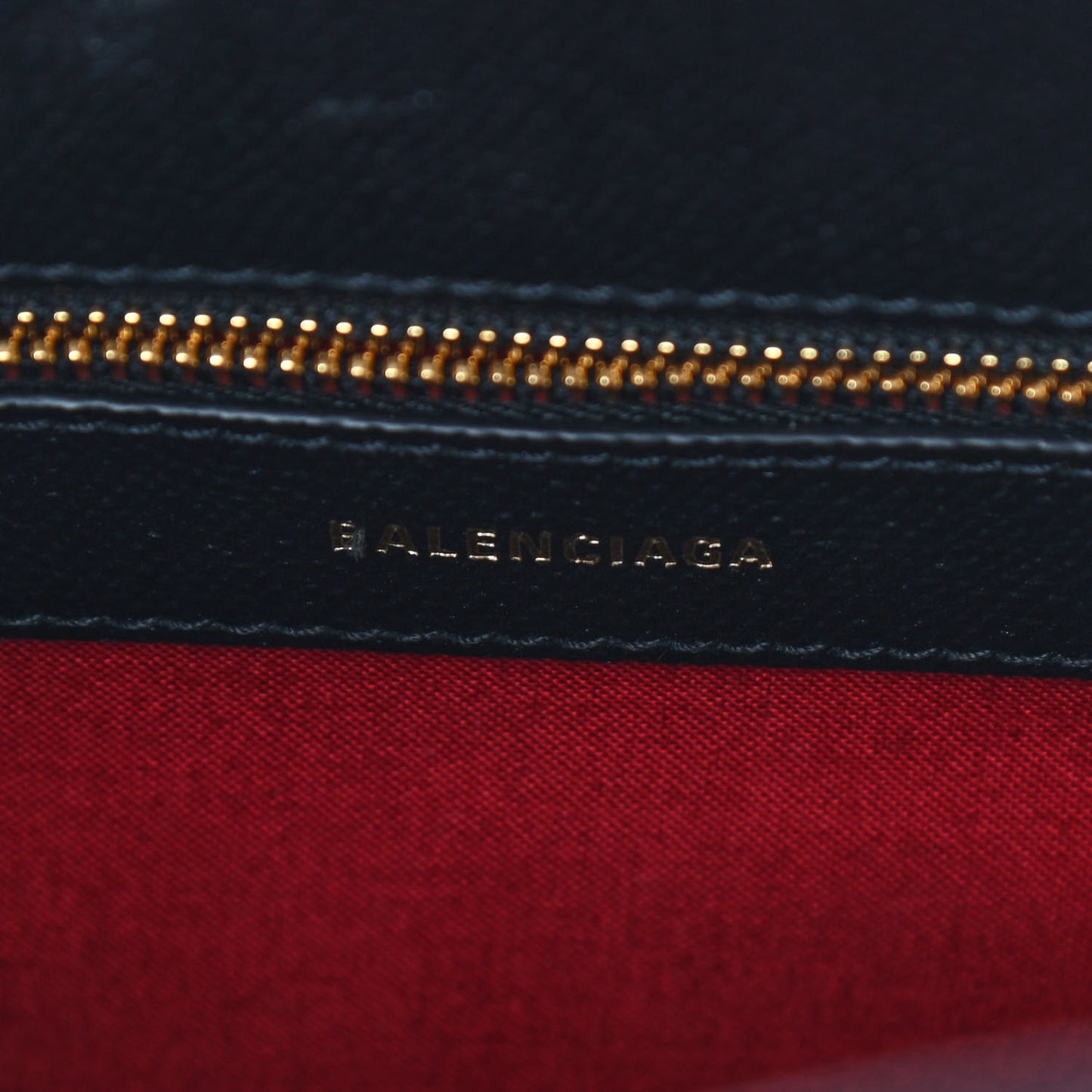 Signature Grained Calfskin Logo S Ville Top Handle Bag Black