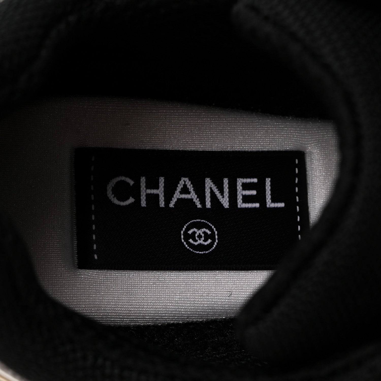 Chanel Mesh Suede Calfskin Womens CC Sneakers 39 White Black Beige Gold 6 of 9