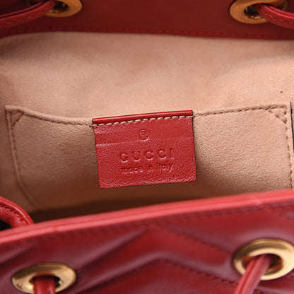Gucci Calfskin Matelasse GG Marmont Flap Backpack Hibiscus Red 5 of 10