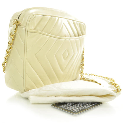 Chanel Lambskin Chevron Tassel Camera Case Beige 3 of 9
