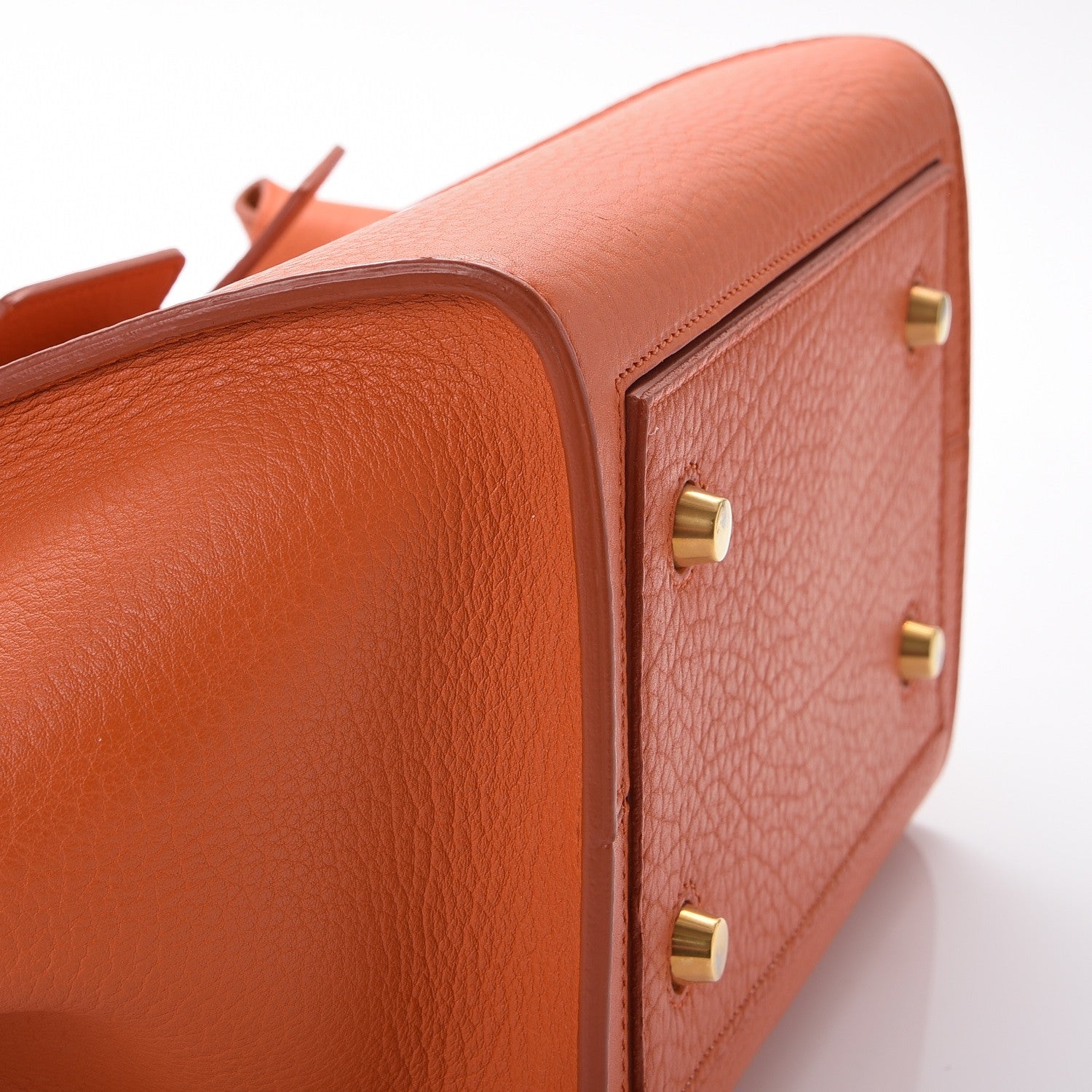 Celine Crisped Calfskin Mini Tie Knot Tote Burnt Orange 14 of 15