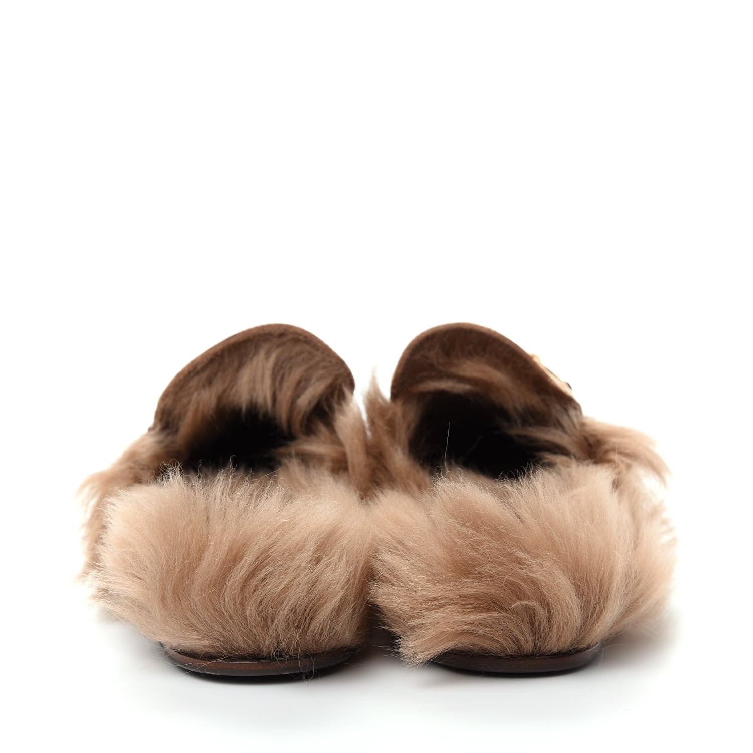 Gucci GG Monogram Fur Mens Princetown Slippers 9 Beige Ruggine Rust 7 of 9
