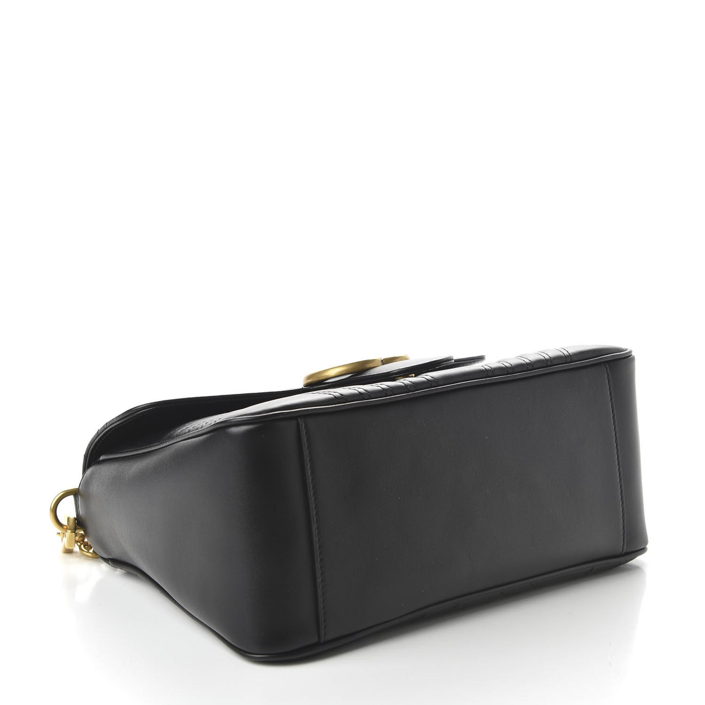 Calfskin Matelasse Small GG Marmont Top Handle Shoulder Bag Black