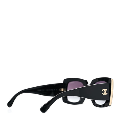 Chanel Acetate Rectangle Sunglasses 5435 Black 4 of 8