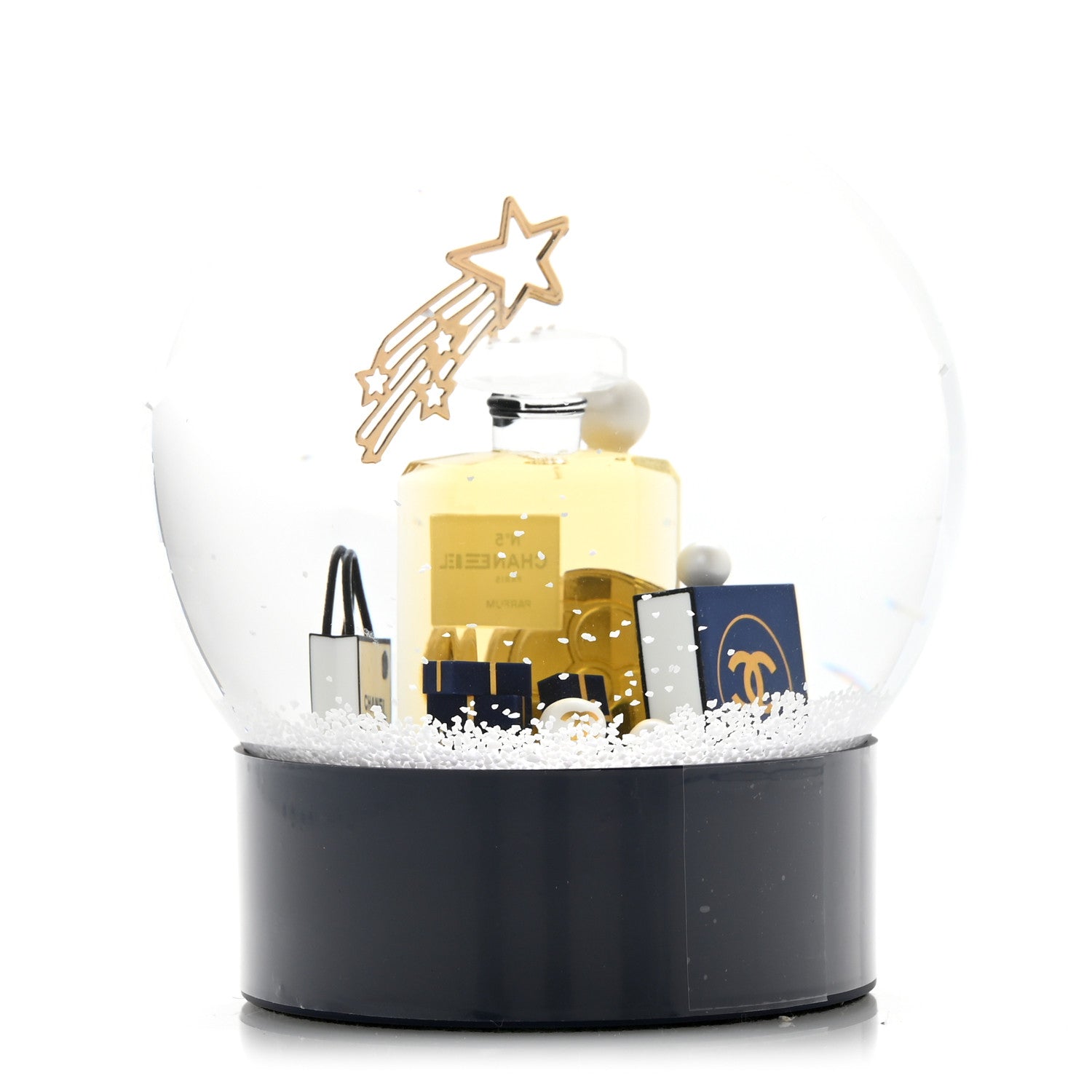 Chanel Glass N°5 Perfume Bottle Snow Globe Navy 3 of 6