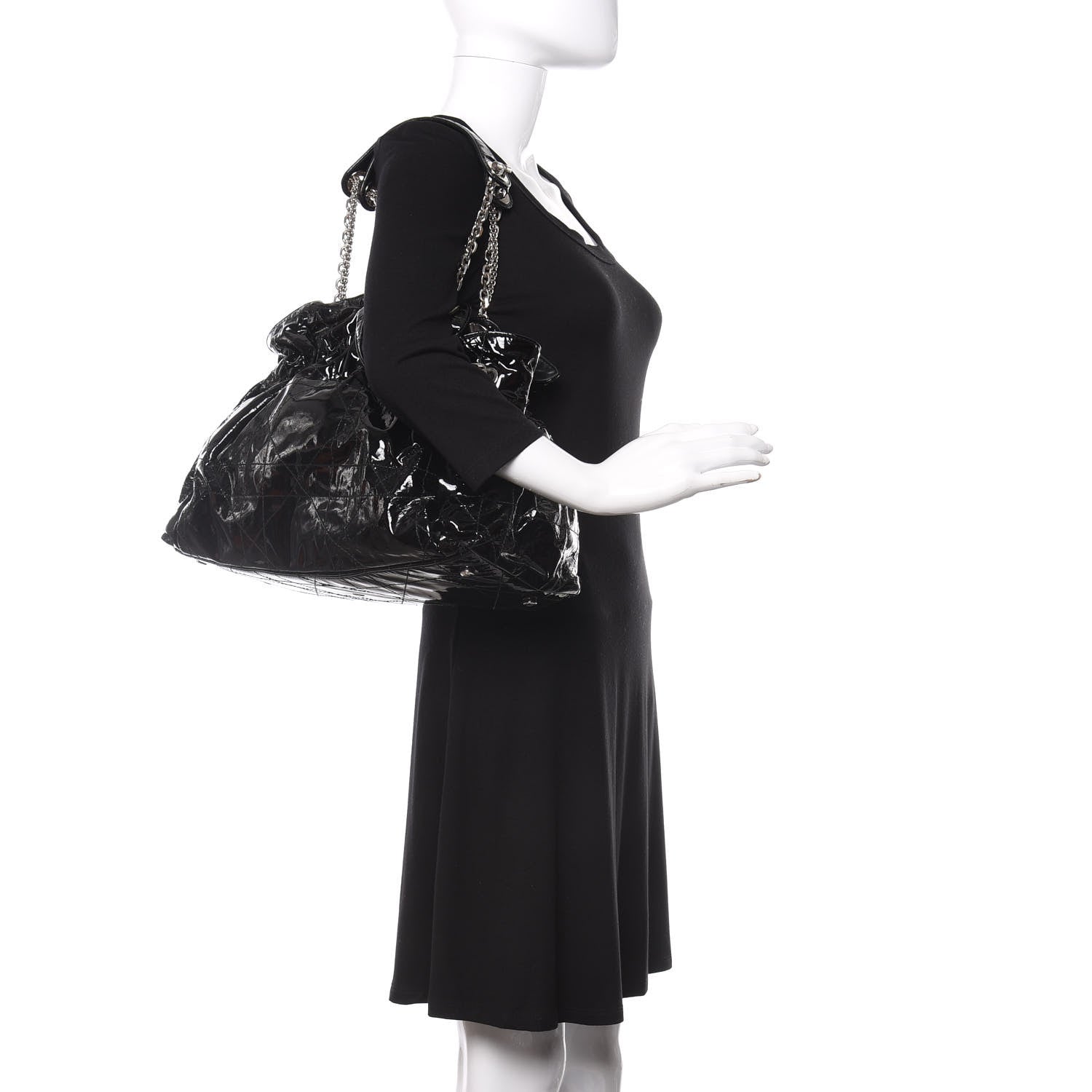 Christian Dior Patent Cannage Medium Le Trente Tote Black 2 of 10