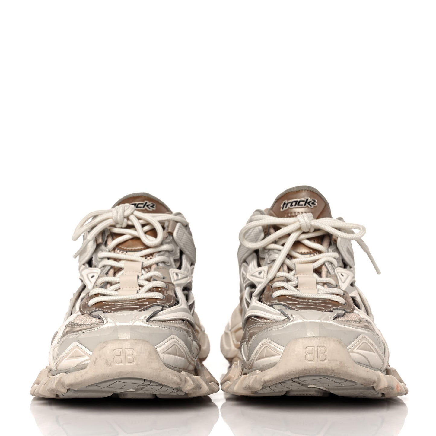 Rubber Mesh Bi-Color Mens Track.2 Open Sneakers 41 Nude