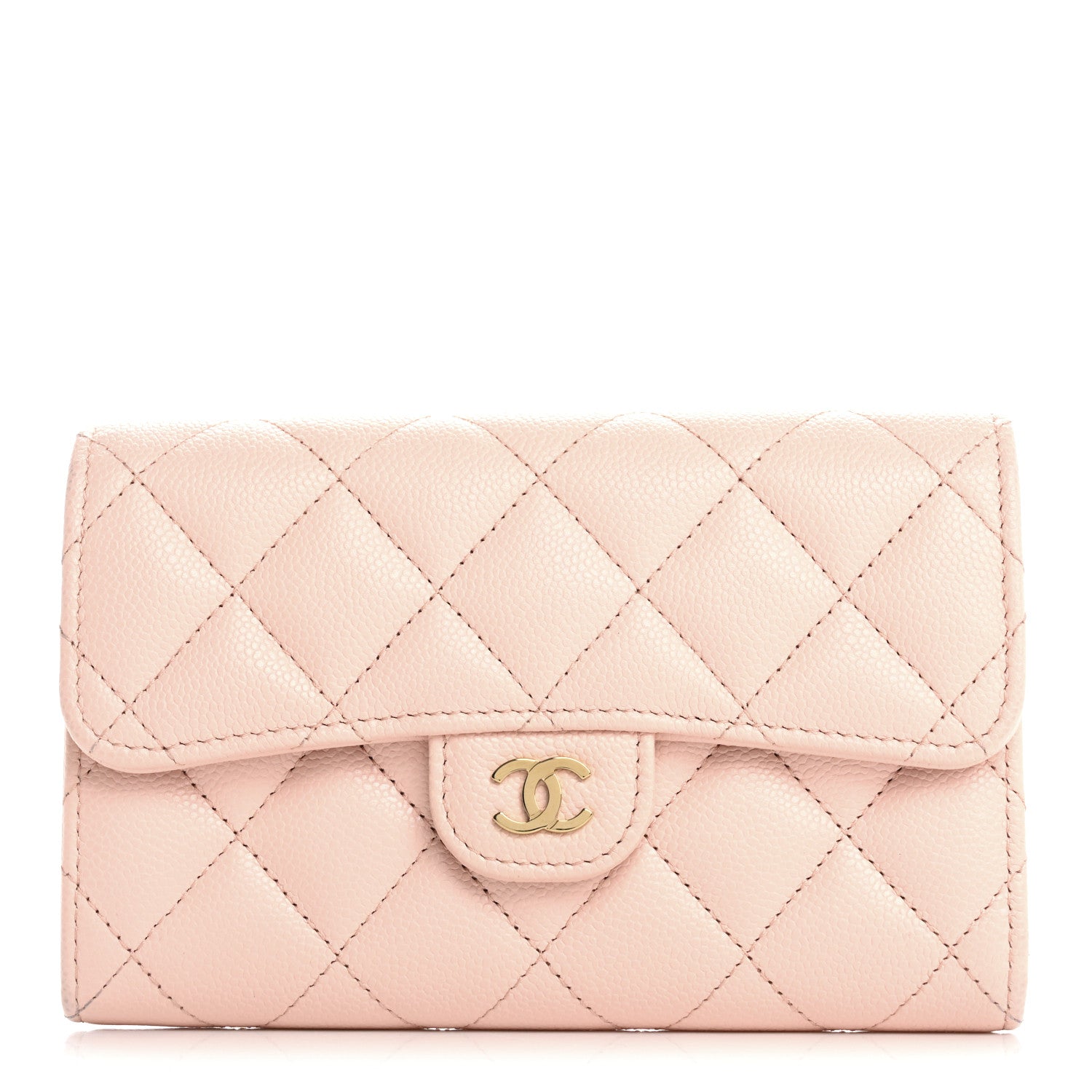 Chanel Caviar Quilted Medium Flap Wallet Light Pink 1 of 12