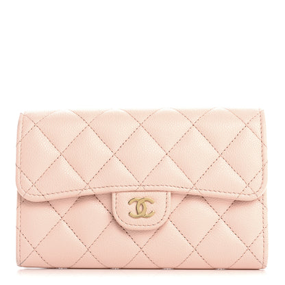 Chanel Caviar Quilted Medium Flap Wallet Light Pink 1 of 12