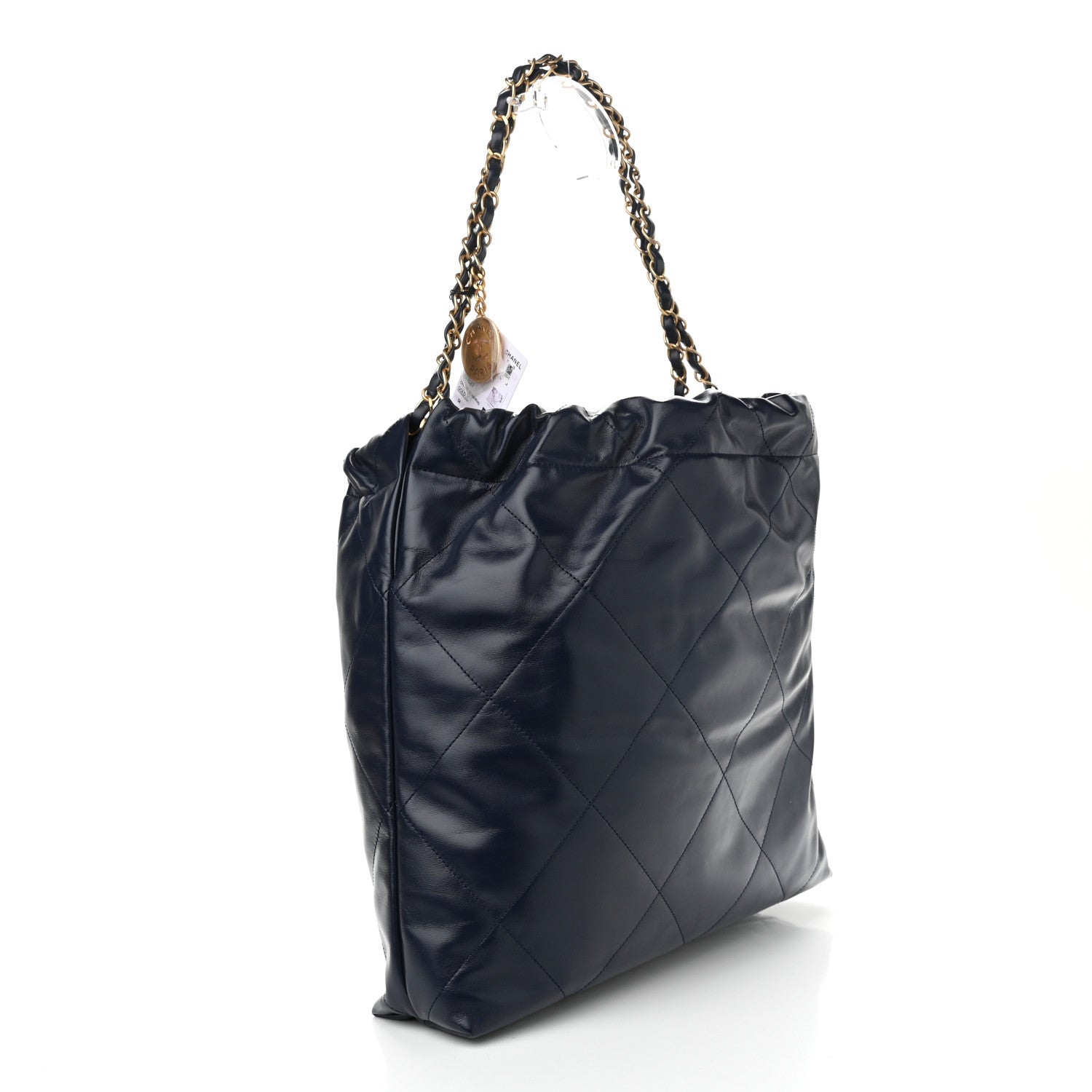 Chanel Shiny Calfskin Quilted Chanel 22 Navy Blue 4 of 11