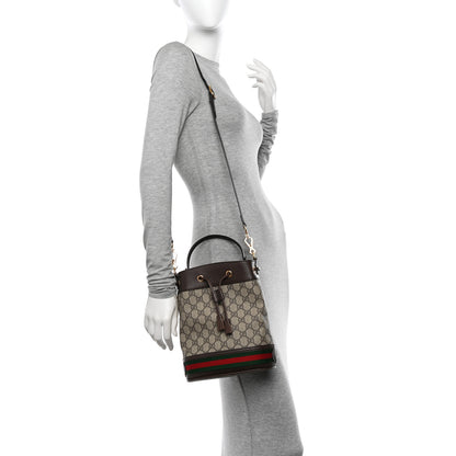 Gucci GG Supreme Monogram Web Small Ophidia Bucket Bag Brown 2 of 11