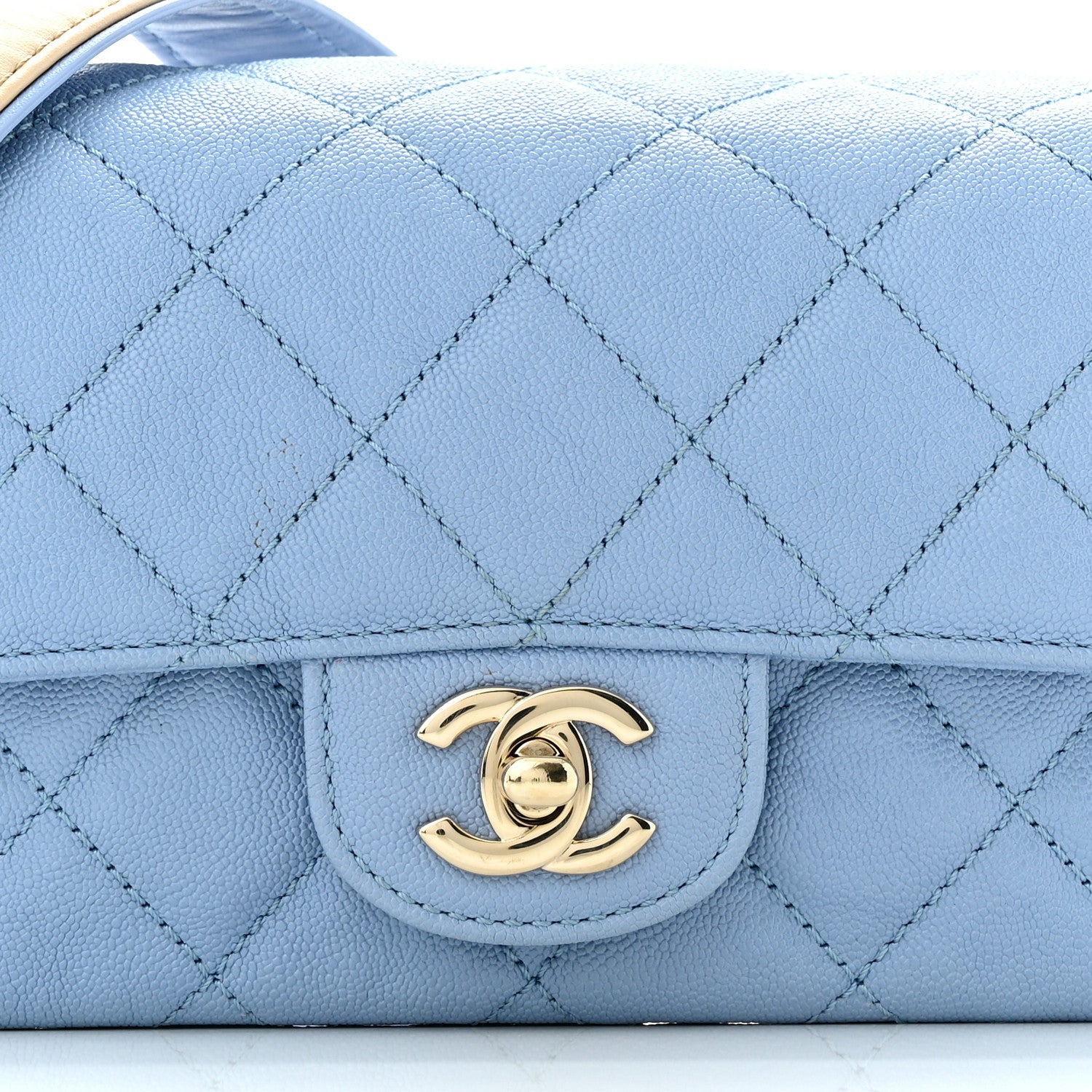 Chanel Caviar Quilted Mini Flap With Thick Strap Blue 8 of 11