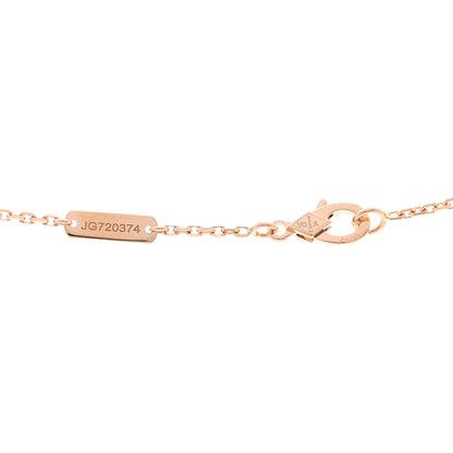 Van Cleef & Arpels 18K Rose Gold Diamond Pink Mother of Pearl Vintage Alhambra Pendant Necklace 4 of 6