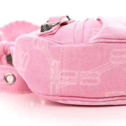 Balenciaga Denim BB Monogram Le Cagole Shoulder Bag XS Pink 10 of 11